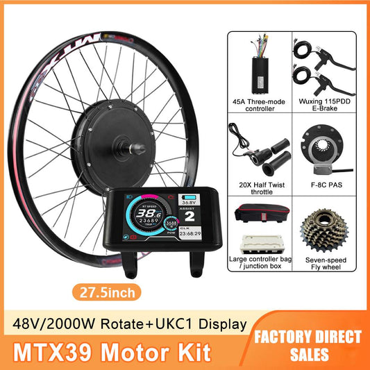 48/52V  2000W MTX39 Rear Hub drive motor Kit + UKC1 Display 27.5 inch